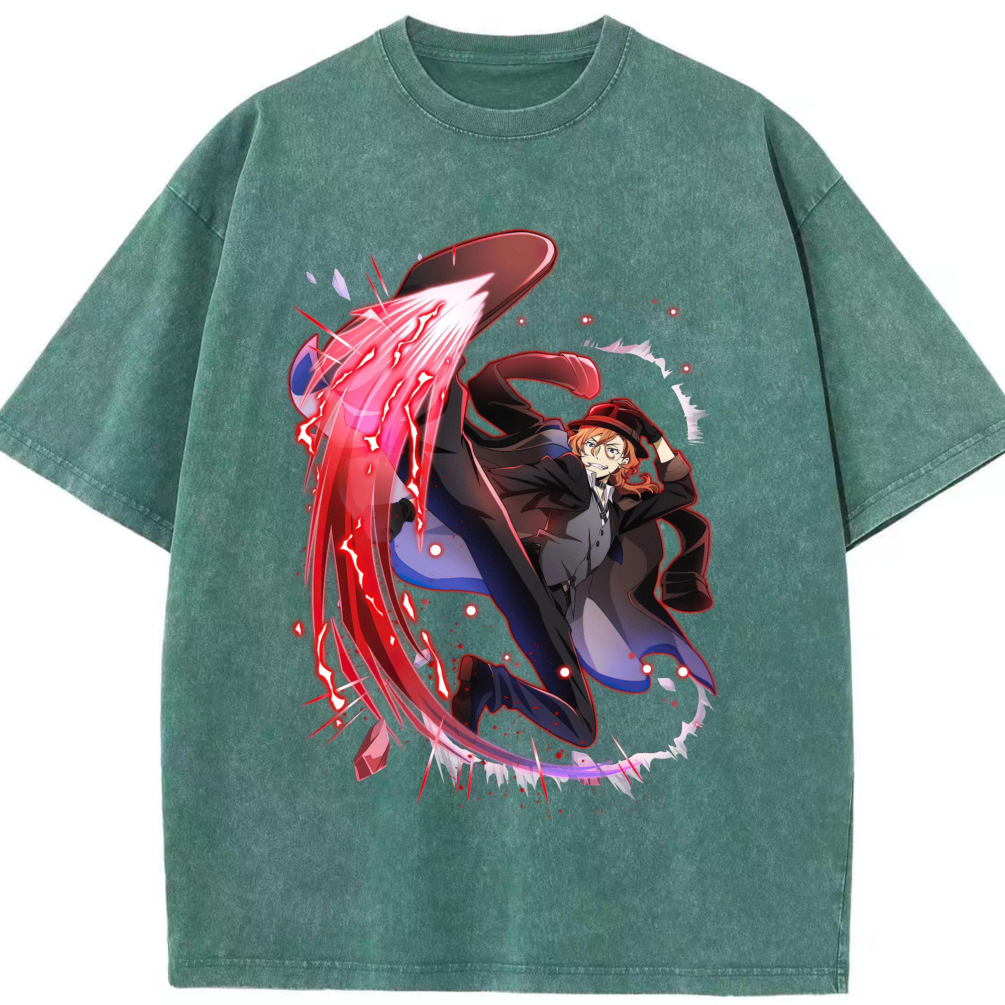 （画像用） 文豪ストレイドッグス Bungo Stray Dogs 綿100% ヴィンテージ風 半袖Tシャツ（フロントプリント）